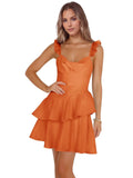 Jacquard Ruffles Homecoming Dresses for Teens Tight Short Prom Gowns Mini Formal Cocktail Party Dress