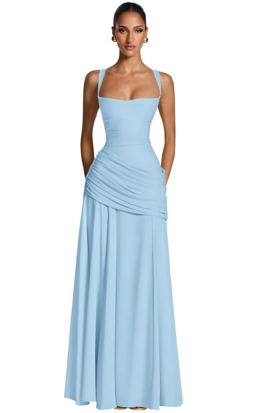 Kingbridal Spaghetti Straps Chiffon Bridesmaid Dresses for Women A-Line Formal Dress