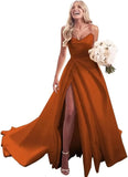 Trägerloses Ballkleid, langes Ballkleid, Satin-Brautkleid für die Braut, A-Linie, formelle Abendkleider mit Schlitz 