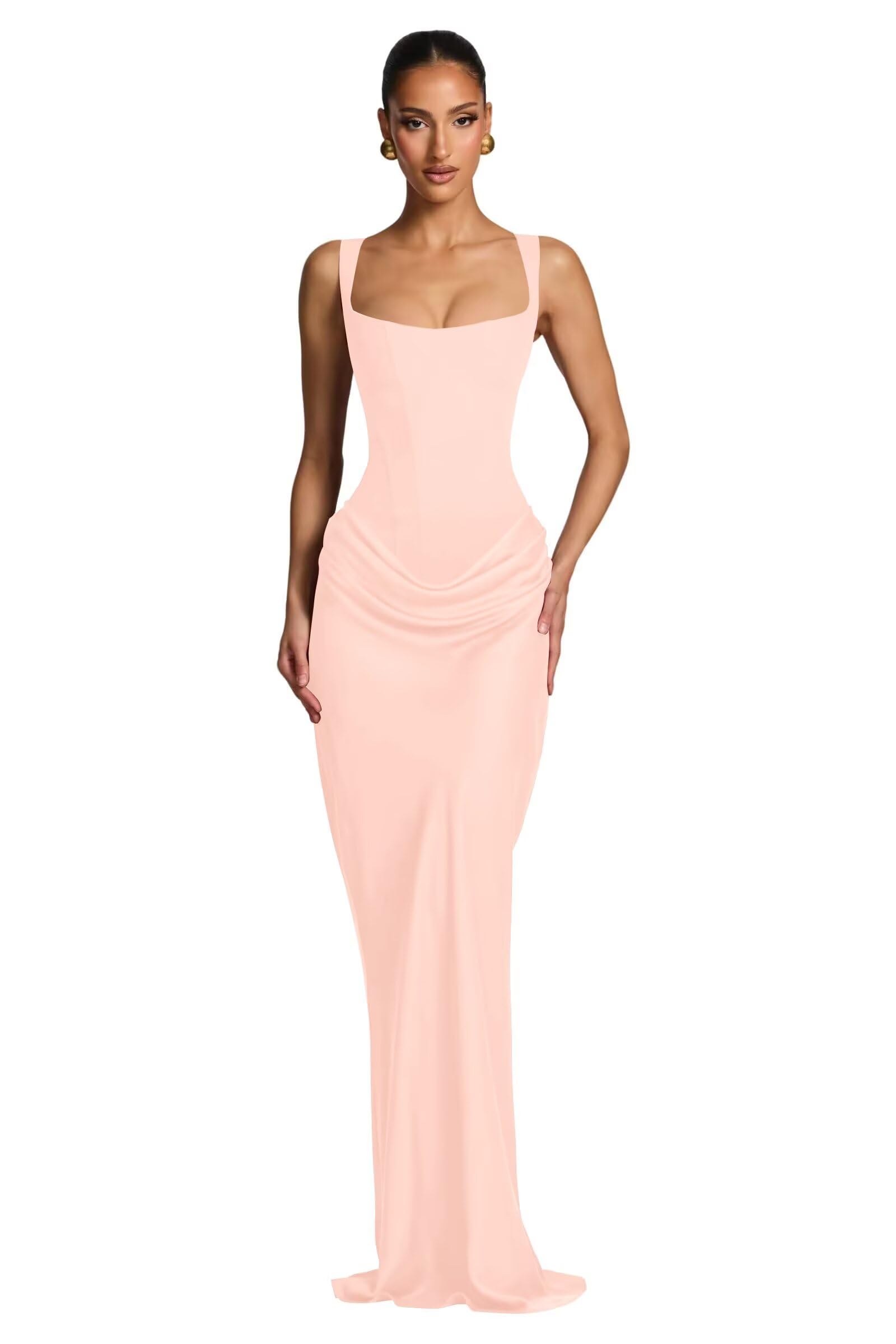 Mermaid Satin Prom Dresses for Women 2026 Spaghetti Strap Formal Dress Ruched Corset Evening Party Gowns