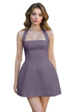 Satin Halter Homecoming Dresses for Teens Short Prom Dress 2027 Mini Formal Evening Cocktail Gowns with Pockets