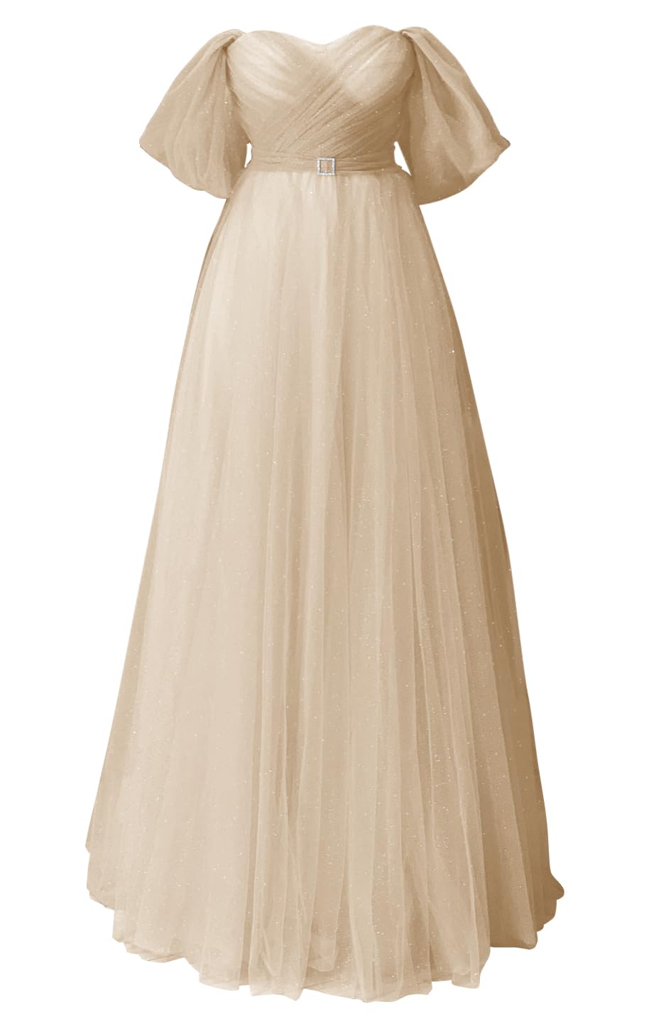 Glitter Tulle Prom Dresses Off The Shoulder Sweetheart Puffy Long Evening Gowns for Women 2027