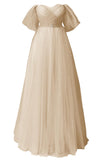Glitter Tulle Prom Dresses Off The Shoulder Sweetheart Puffy Long Evening Gowns for Women 2027
