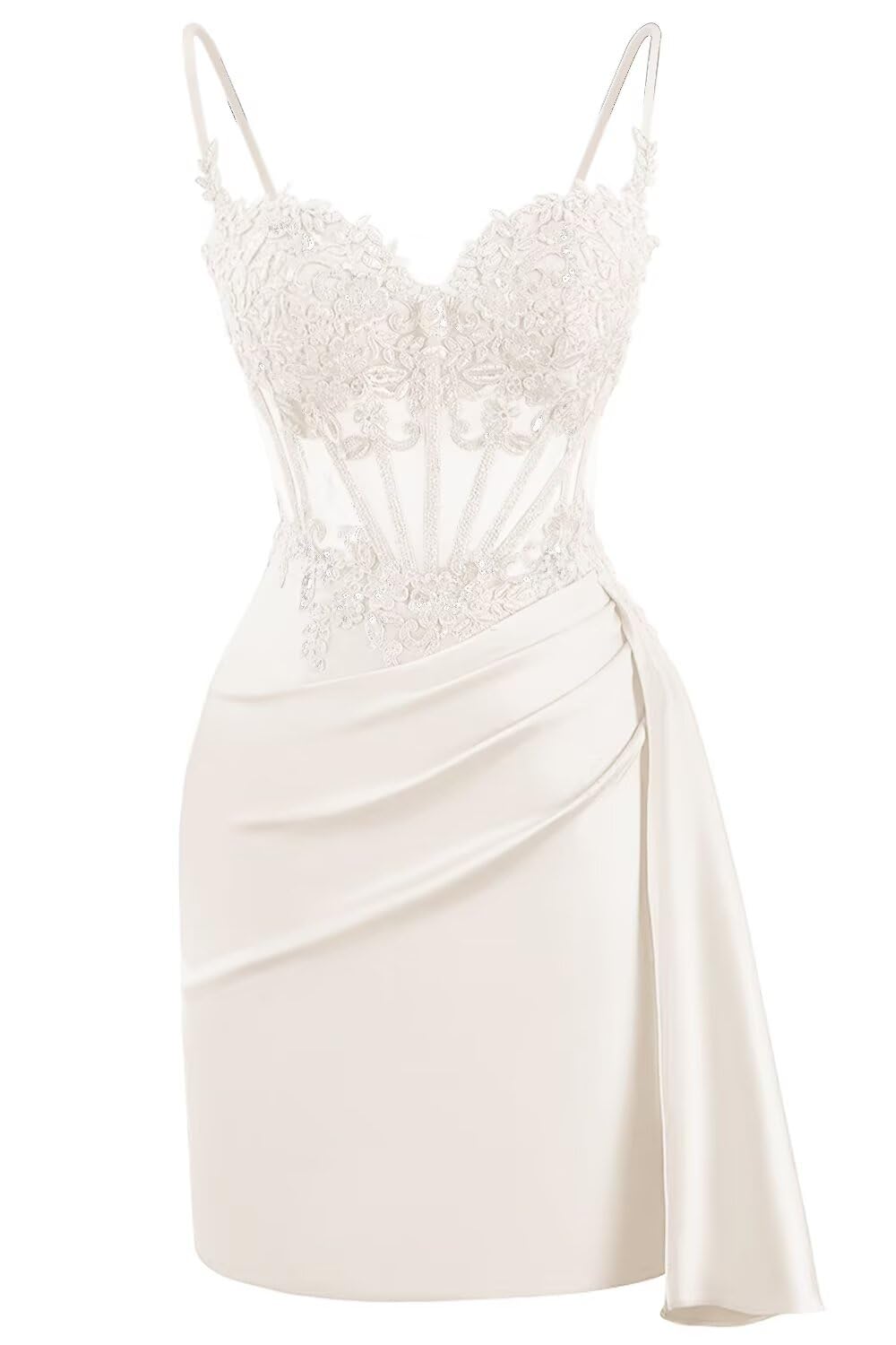 Lace Satin Homecoming Dresses for Teens 2027 Short Prom Dress Spaghetti Straps Corset Cocktail Formal Evening Gowns