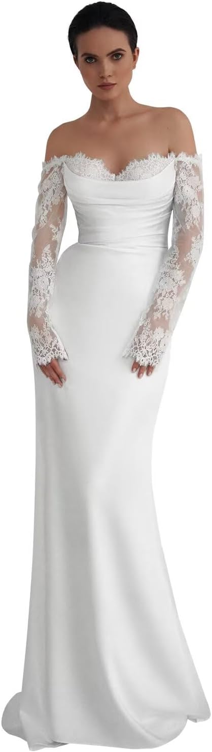 Kingbridal Gowns Lace Appliques Wedding Dresses for Bride Long V Neck Tulle Chiffon A-line Sleeveless Bridal Ball Gown for Women