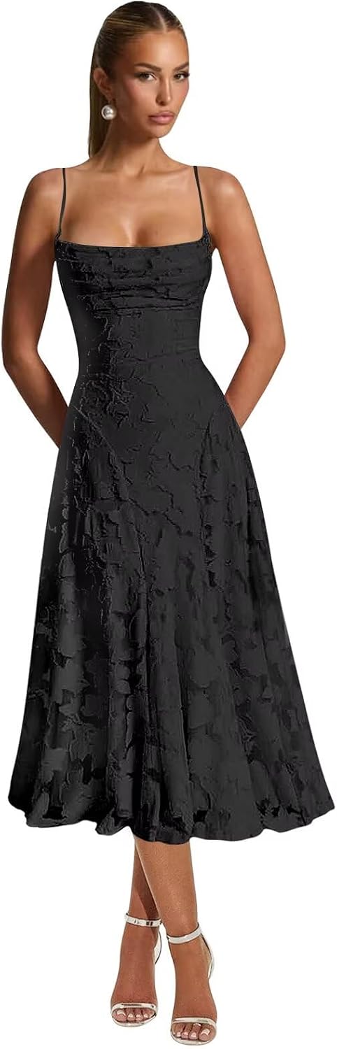 Lace Jacquard Bridesmaid Dresses for Women 2027 Spaghetti Straps Ruffle Formal Wedding Guest Dress Formal Evening Dress
