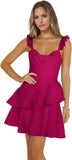 Jacquard Ruffles Homecoming Dresses for Teens Tight Short Prom Gowns Mini Formal Cocktail Party Dress