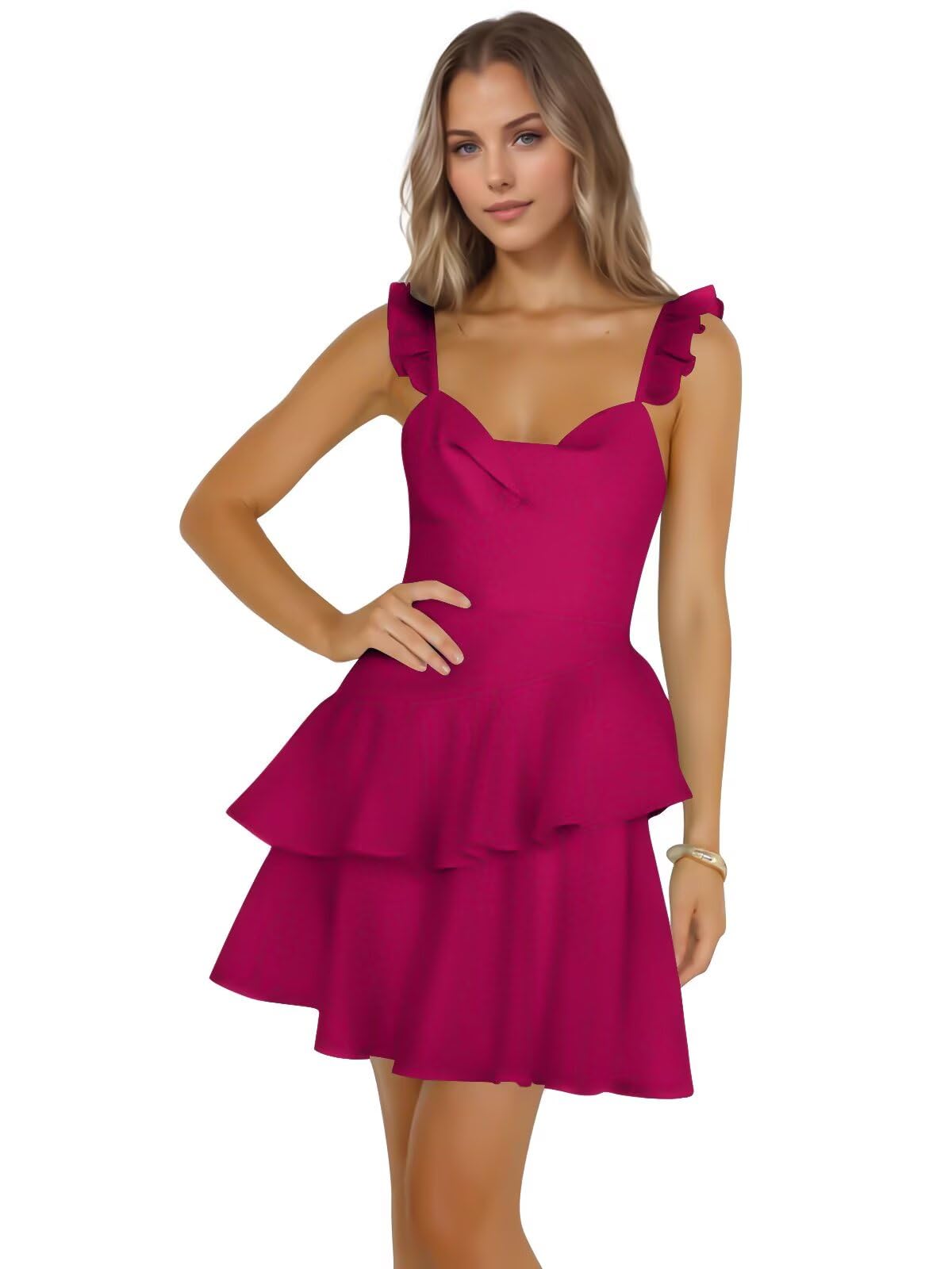 Jacquard Ruffles Homecoming Dresses for Teens Tight Short Prom Gowns Mini Formal Cocktail Party Dress