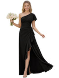 One Shoulder Chiffon Bridesmaid Dresses for Women 2026 A-line Formal Dress