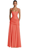 Kingbridal Spaghetti Straps Chiffon Bridesmaid Dresses for Women A-Line Formal Dress