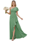 One Shoulder Chiffon Bridesmaid Dresses for Women 2026 A-line Formal Dress