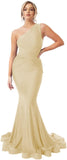 Womens One Shoulder Mermaid Bridesmaid Dresses for Wedding Long Tight Ruched Prom Dresses Evening Formal Gowns