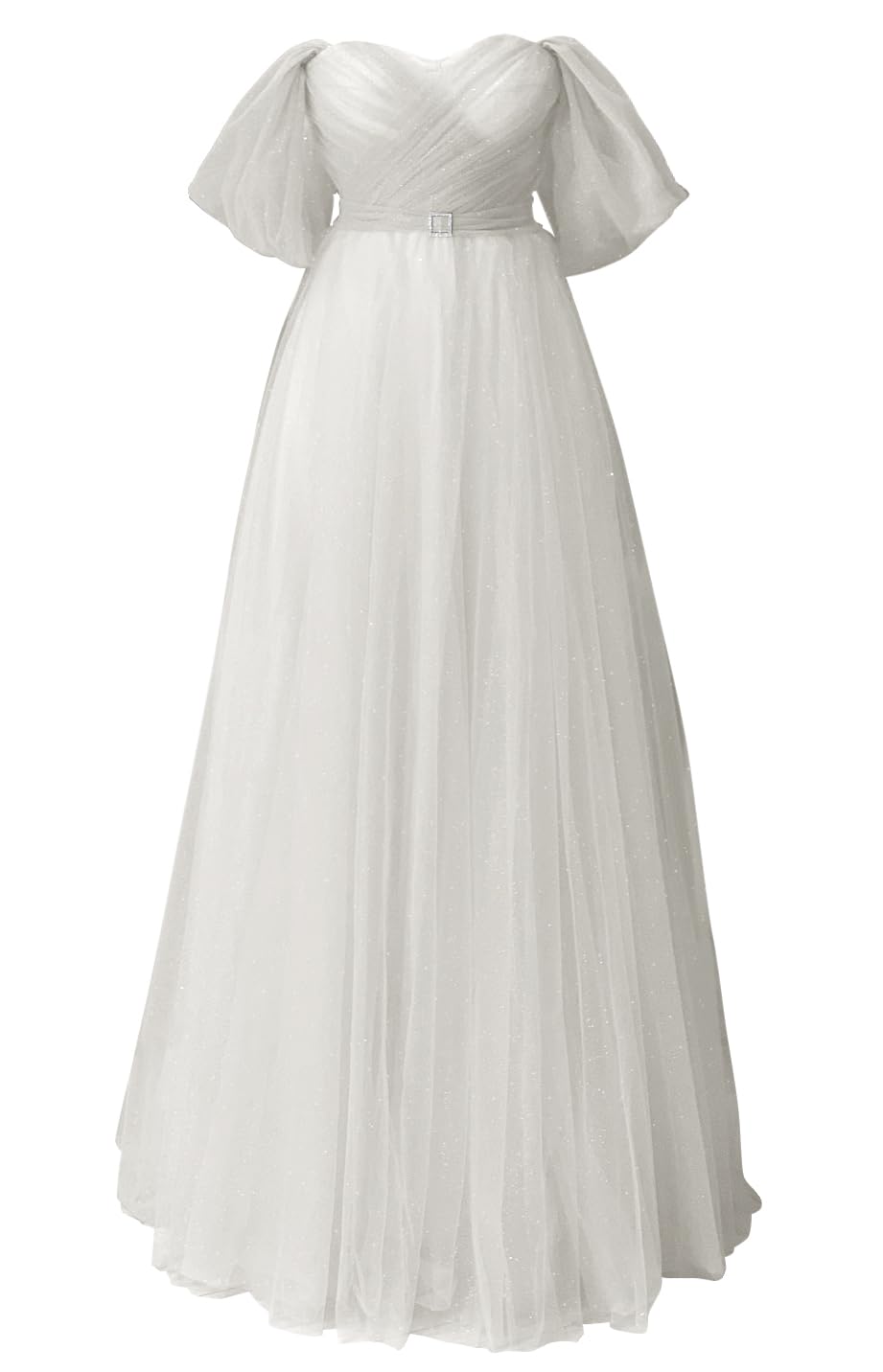 Glitter Tulle Prom Dresses Off The Shoulder Sweetheart Puffy Long Evening Gowns for Women 2027