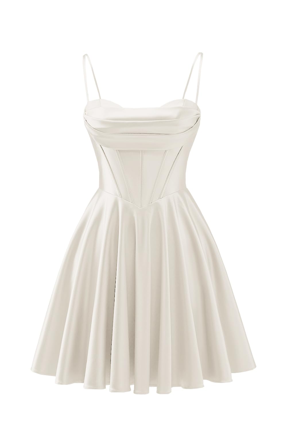 Spaghetti Straps Satin Homecoming Dresses for Teens Ruched Corset Short Prom Party Gowns Dress