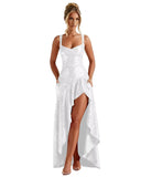 Sequin Prom Dresses with Slit 2026 Spaghetti Straps V Neck Corset A Line Formal Dress