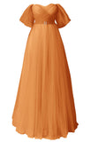 Glitter Tulle Prom Dresses Off The Shoulder Sweetheart Puffy Long Evening Gowns for Women 2027