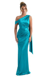 Kingbridal One Shoulder Bridesmaid Dresses for Women Mermaid Satin Formal Evening Maxi Dress