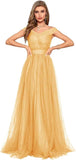 Schulterfreies Ballkleid, langes Ballkleid für Damen, A-Linie, Herzausschnitt, mehrlagiges Tüllkleid für Hochzeit, Abendparty 