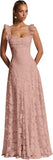 Ruched Jacquard Prom Dresses for Women Teens Ruffle Strap Floral Maxi Formal Dress Evening Gown