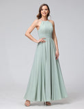 Women's Halter Bridesmaid Dresses Long Chiffon Formal Dresses Evening Party Dress 2026