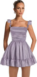 Satin Homecoming Dresses for Teens 2027 A-line Ruched Square Neck Short Prom Formal Cocktail Gowns with Pockets
