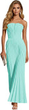 Women's Strapless Pleated Bridesmaid Dress Elegant Sweetheart Neck Formal Prom Gown for Wedding Guest