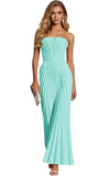 Women's Strapless Pleated Bridesmaid Dress Elegant Sweetheart Neck Formal Prom Gown for Wedding Guest