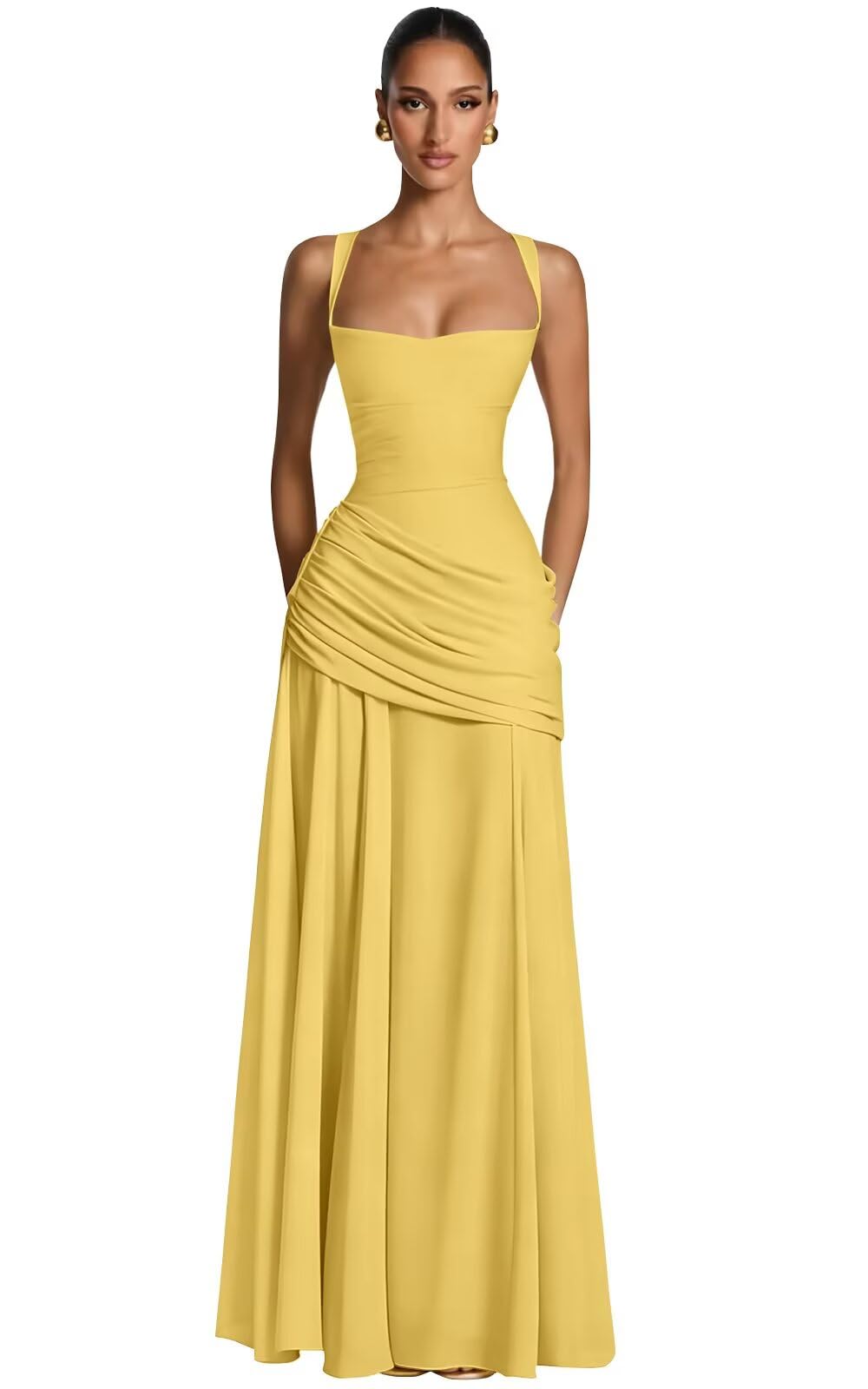 Kingbridal Spaghetti Straps Chiffon Bridesmaid Dresses for Women A-Line Formal Dress
