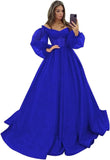 Puffy Sleeve Glitter Prom Dresses Women's Ball Gown Off Shoulder Formal Evening Gown Princess Quinceanera Dress