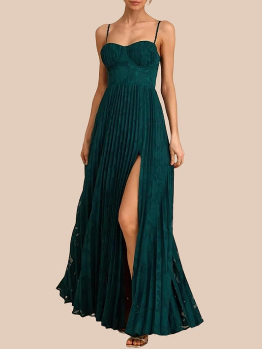Long Floral Dress for Women Wedding Guest Dress Formal Pleated Prom Dresses 2027