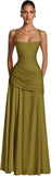 Kingbridal Spaghetti Straps Chiffon Bridesmaid Dresses for Women A-Line Formal Dress