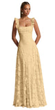 Ruched Jacquard Prom Dresses for Women Teens Ruffle Strap Floral Maxi Formal Dress Evening Gown