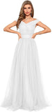 Schulterfreies Ballkleid, langes Ballkleid für Damen, A-Linie, Herzausschnitt, mehrlagiges Tüllkleid für Hochzeit, Abendparty 