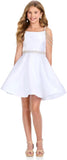 Girl's Satin Father Daughter Pageant Dresses Off Shoulder Short Flower Girl Kids Children Teen Gowns