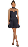 Strapless Homecoming Dresses for Teens 2026 Chiffon Short Prom Dress with Scarf A-line Pleated Cocktail Party Gown