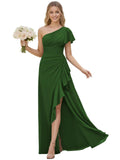 One Shoulder Chiffon Bridesmaid Dresses for Women 2026 A-line Formal Dress