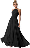 Women's Halter Bridesmaid Dresses Long Chiffon Formal Dresses Evening Party Dress 2026