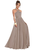 Halter Bridesmaid Dresses for Wedding Chiffon A Line Pleated Long Formal Prom Dress with Belt