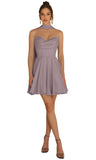 Strapless Homecoming Dresses for Teens 2026 Chiffon Short Prom Dress with Scarf A-line Pleated Cocktail Party Gown
