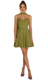 Strapless Homecoming Dresses for Teens 2026 Chiffon Short Prom Dress with Scarf A-line Pleated Cocktail Party Gown