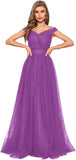 Schulterfreies Ballkleid, langes Ballkleid für Damen, A-Linie, Herzausschnitt, mehrlagiges Tüllkleid für Hochzeit, Abendparty 