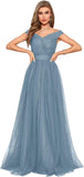 Schulterfreies Ballkleid, langes Ballkleid für Damen, A-Linie, Herzausschnitt, mehrlagiges Tüllkleid für Hochzeit, Abendparty 