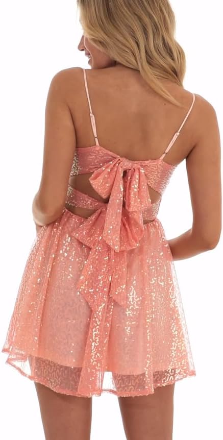 Spaghetti Straps Sequin Homecoming Dresses for Teens 2027 Short Sequin Dresses Mini Formal Cocktail Gown