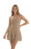 Spaghetti Straps Chiffon Homecoming Dresses for Teens Short 2026 Tiered Ruffle Square Neck Mini Cocktail Gowns