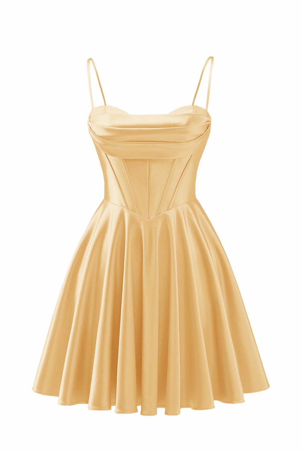Spaghetti Straps Satin Homecoming Dresses for Teens Ruched Corset Short Prom Party Gowns Dress