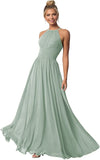 Women's Halter Bridesmaid Dresses Long Chiffon Formal Dresses Evening Party Dress 2026