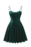 Spaghetti Straps Satin Homecoming Dresses for Teens Ruched Corset Short Prom Dresses 2026