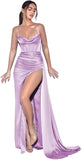 Spaghetti Straps Mermaid Prom Dresses Long Ball Gown 2025 Corset Sexy Slit Pleat Formal Evening Gowns