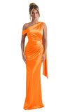 Kingbridal One Shoulder Bridesmaid Dresses for Women Mermaid Satin Formal Evening Maxi Dress