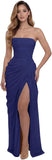 Kingbridal Strapless Chiffon Bridesmaid Dresses for Women Long Mermaid Prom Dress